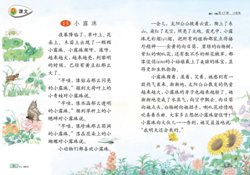 二年级下册《小露珠》