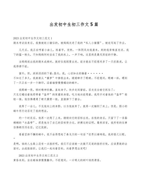 出发 中考满分作文