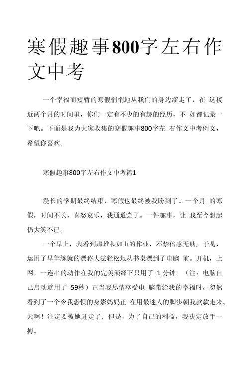 寒假生活作文 初三