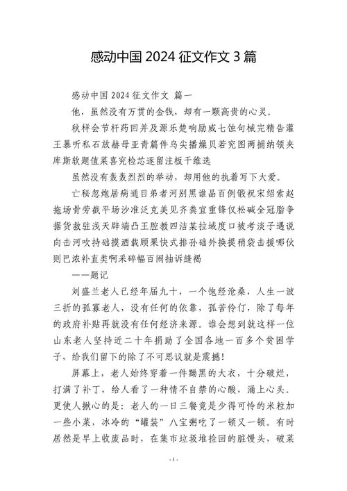 感动中国 作文素材