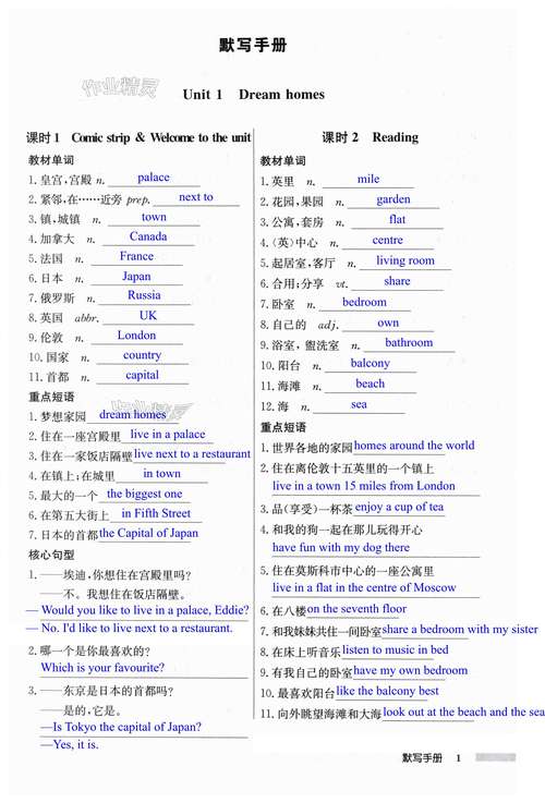 七年级本土卷英语答案