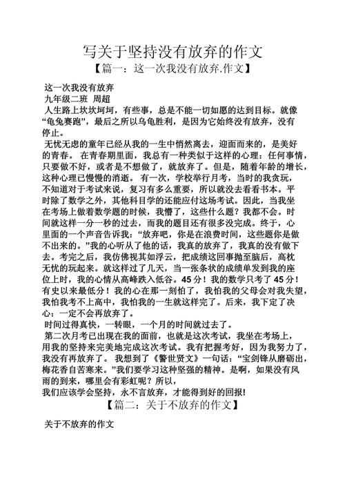 作文《我没有放弃》