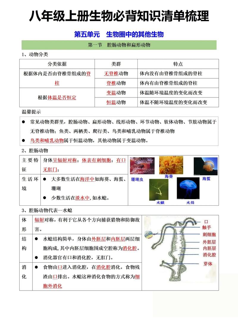 生物8年级知识点总结