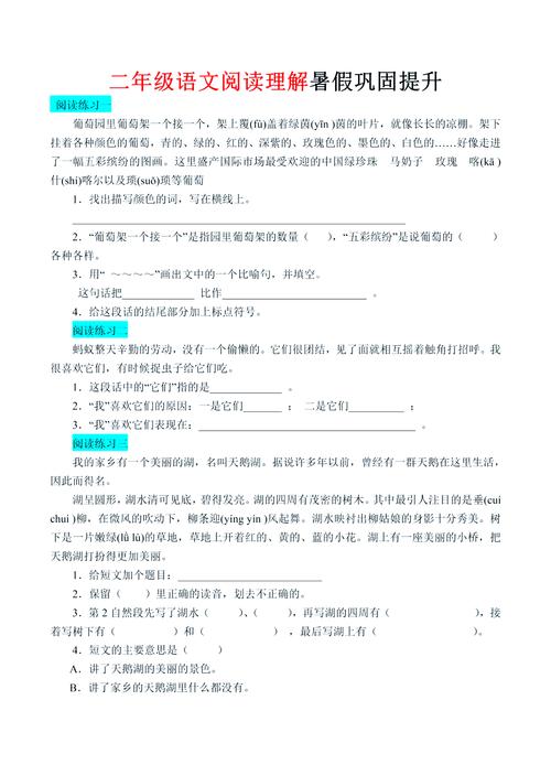 小学二年级上册阅读题怎么做？