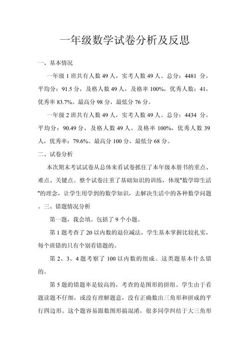 一年级卷面分析怎么写？关键步骤有哪些？