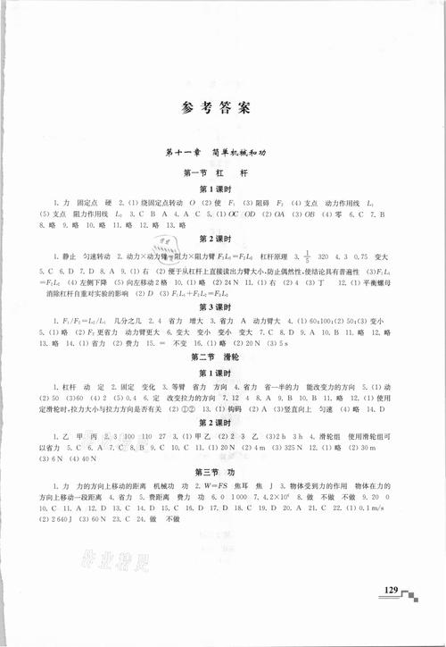 九年级物理导与练答案