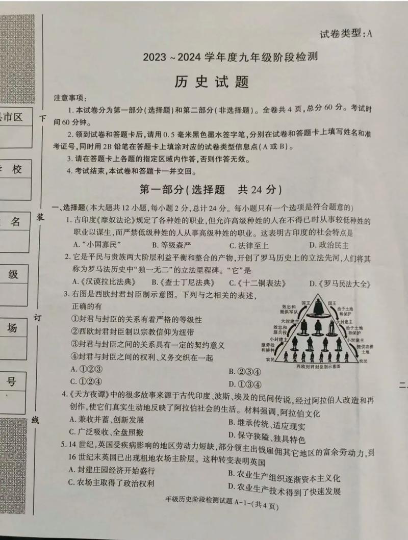 九上历史试卷考点难点有哪些？