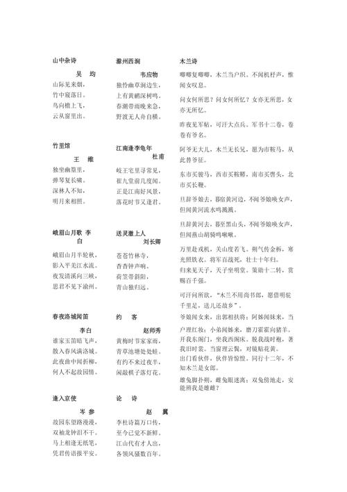 七下语文古诗词有哪些必考点？