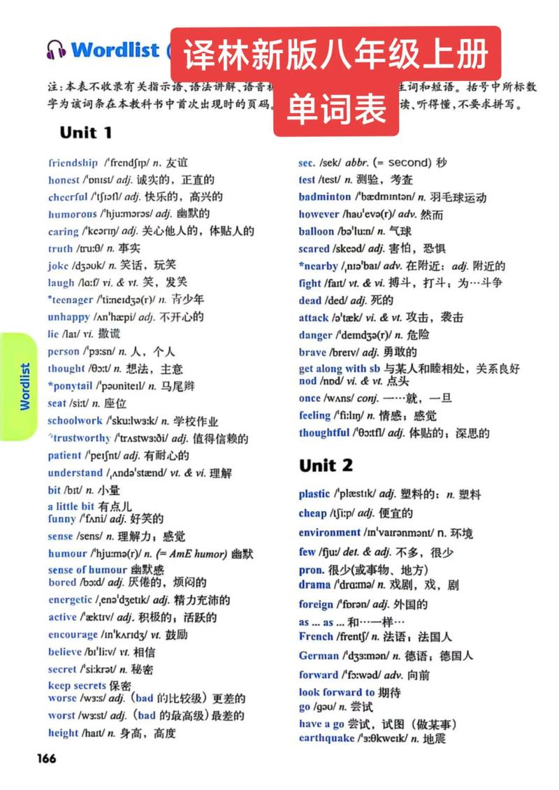 新版八年级英语单词表有哪些新增词汇？