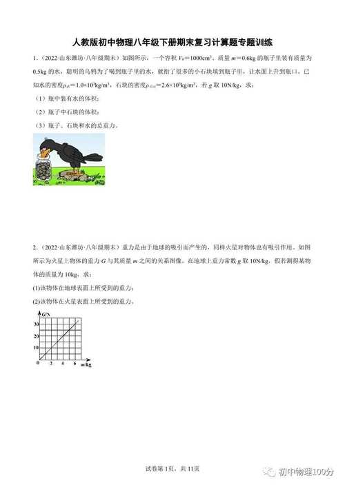 八年级下册物理复习题有哪些重点难点？