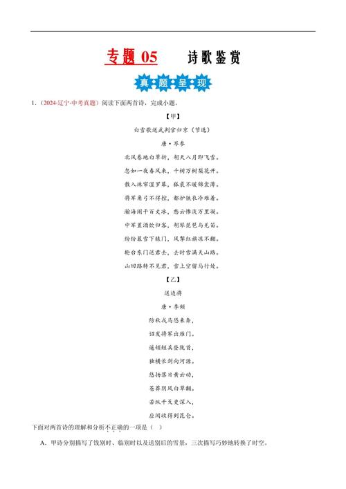 中考古诗鉴赏复习重点有哪些？