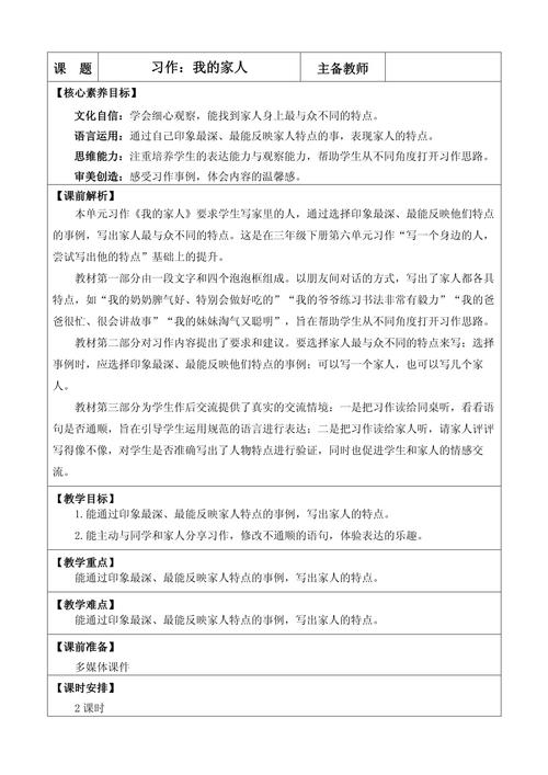 小学生写人作文教案如何教出活人物？