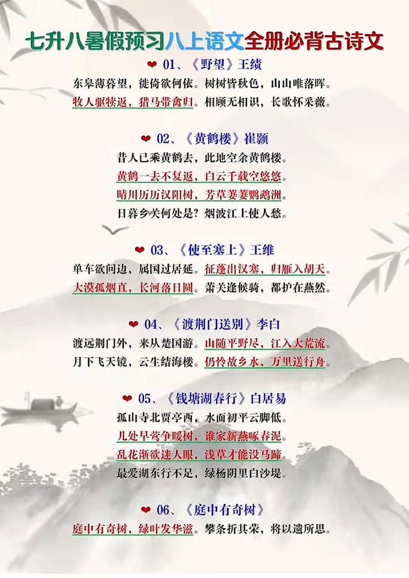 初二上册古诗语音有哪些重点？