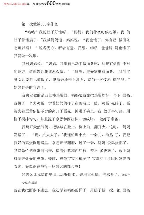 第一次做饭，初中生能写出啥？