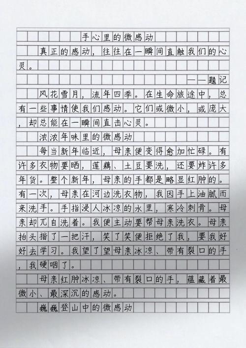平凡里的微感动作文