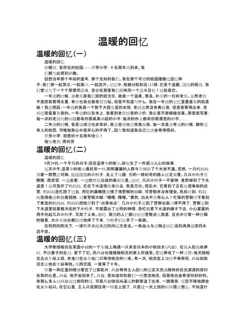 温暖的记忆满分作文