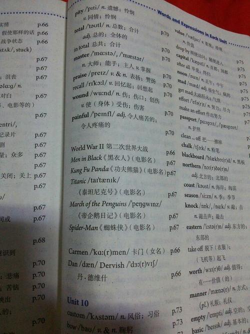 九年级九单元英语单词有哪些？