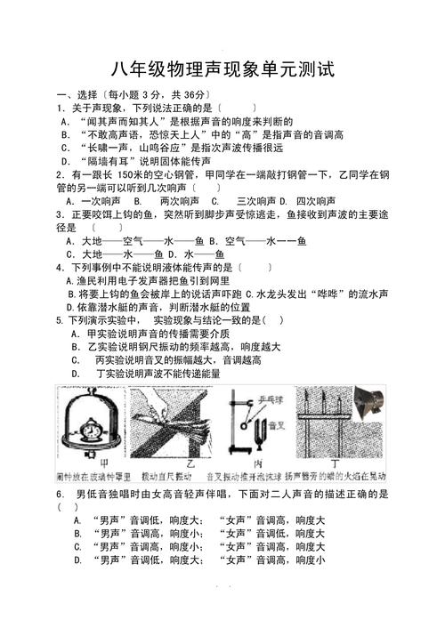 八年级物理声现象试题考点有哪些？