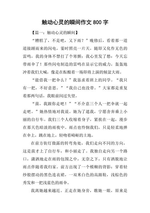 关于触动心灵的作文