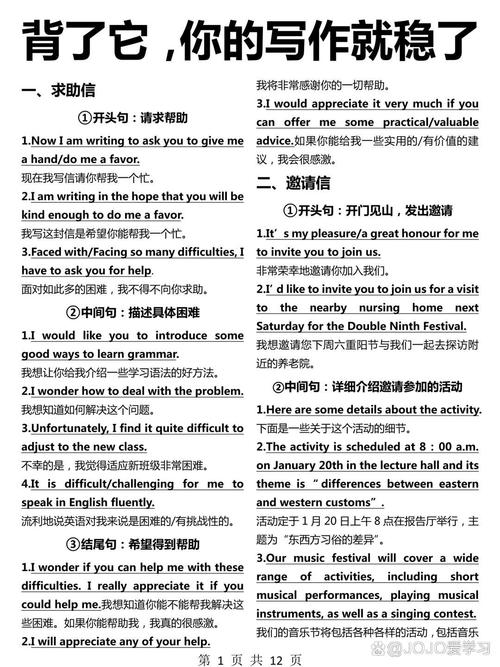 高中英语作文求助信如何写？