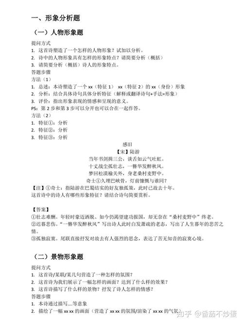 初中古诗鉴赏答题格式有哪些要点？