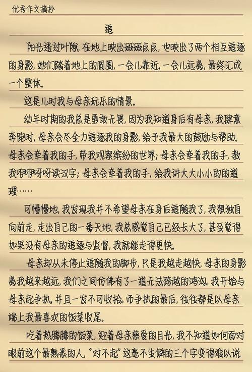 我与母亲的故事作文