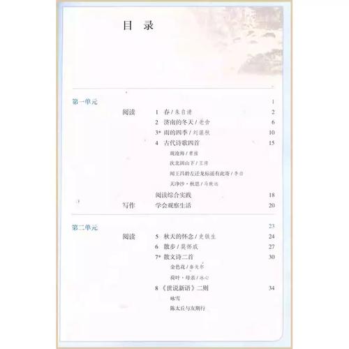 苏教版七年级语文目录有何编排特色？