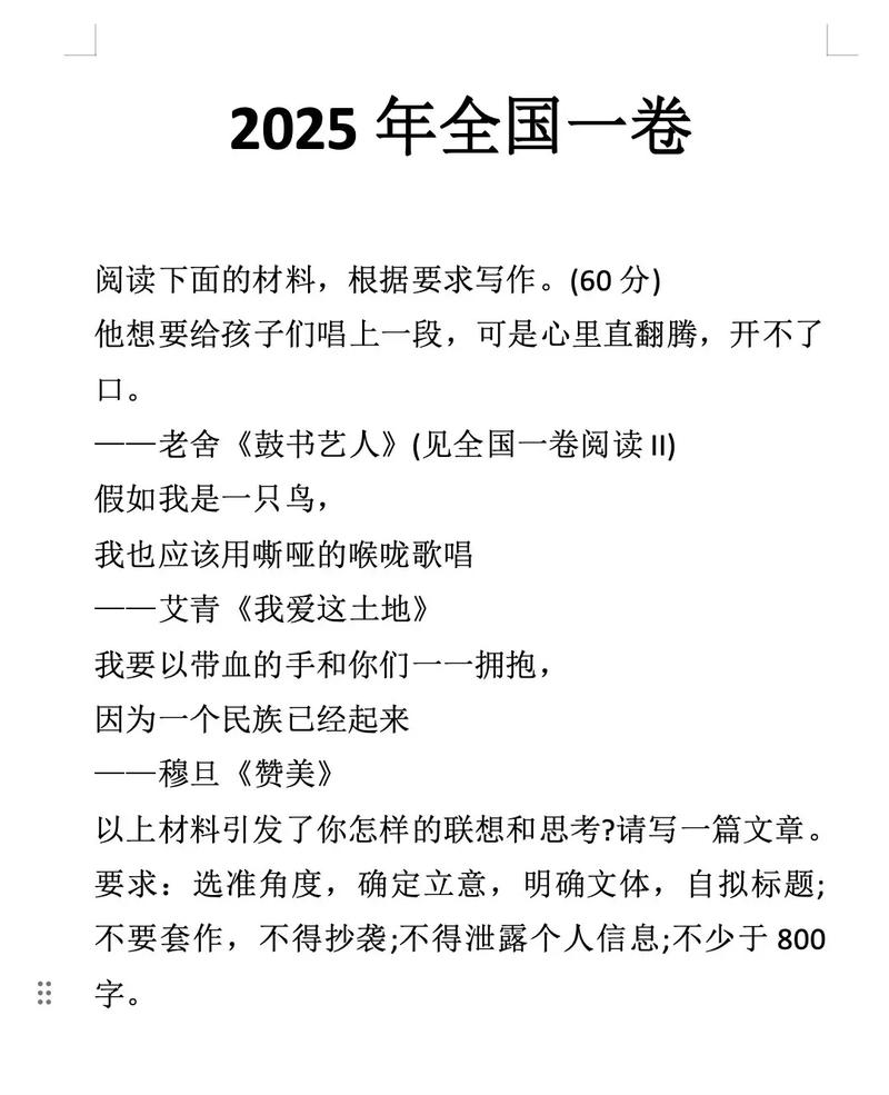 2025高考作文题