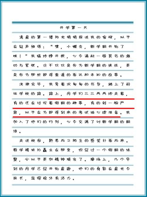 开学第一天作文，难忘瞬间还是流水账？