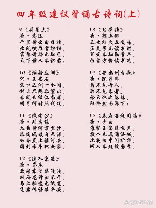 课外背诵的古诗是什么