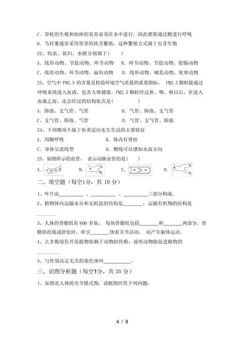 七年级生物期中考试卷
