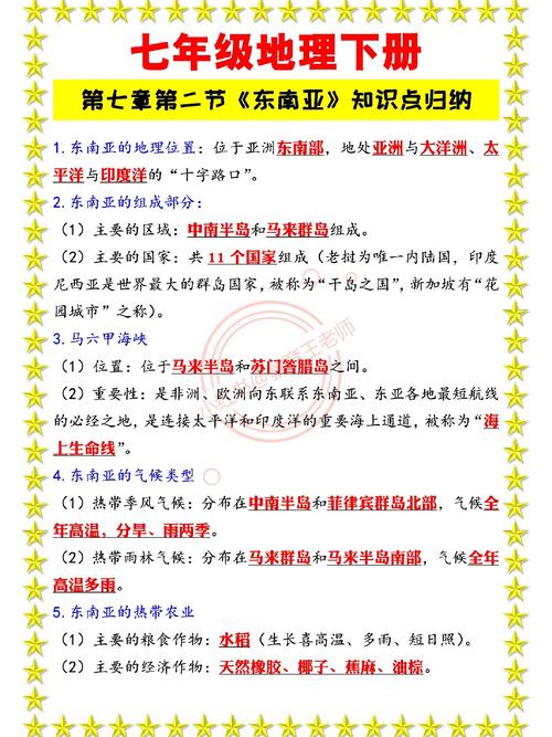 七年级地理下册东南亚