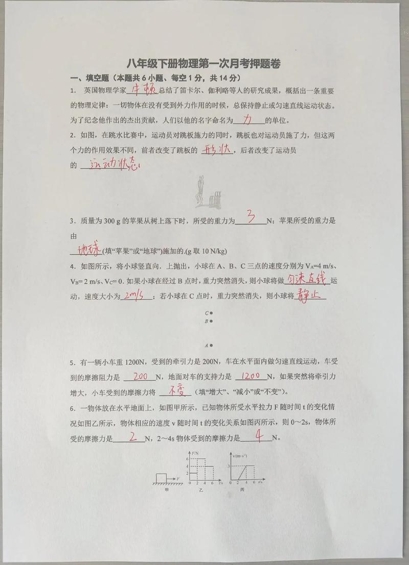 八年级下册物理力试题考点有哪些？