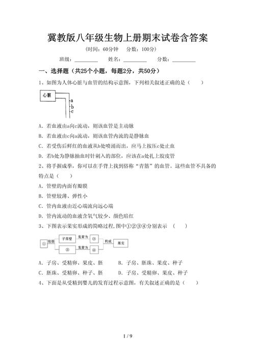 冀教版八年级生物上册核心知识点有哪些？