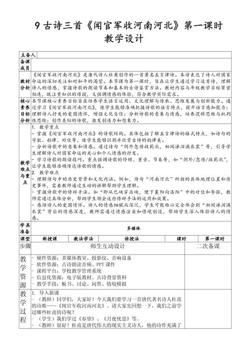 中学古诗片段教学，如何设计更有效？