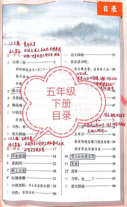 鲁教版语文五年级下册