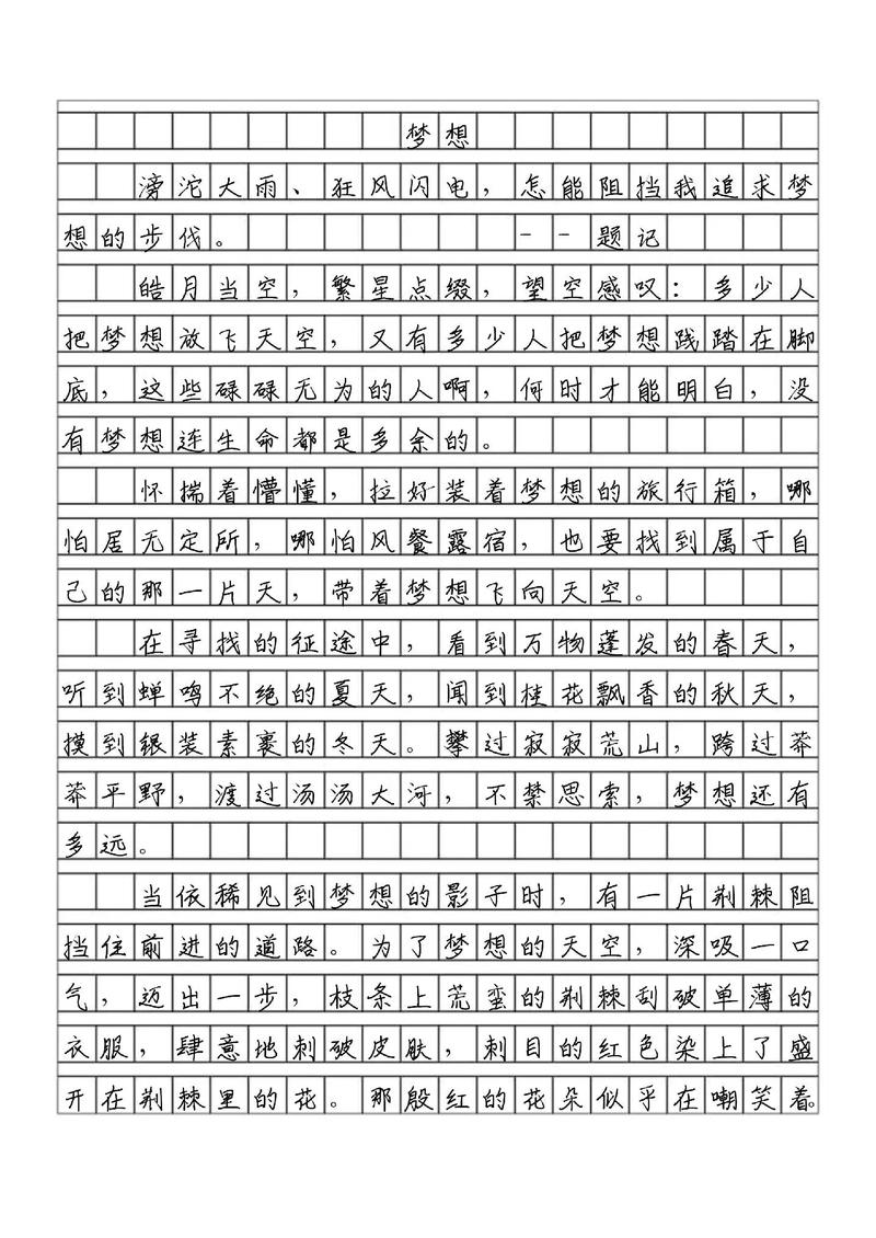 有关梦想的作文素材