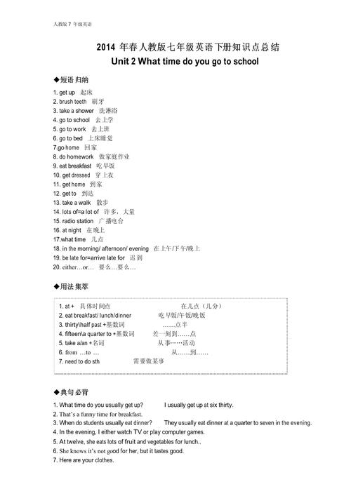 人教版七年级英语总结