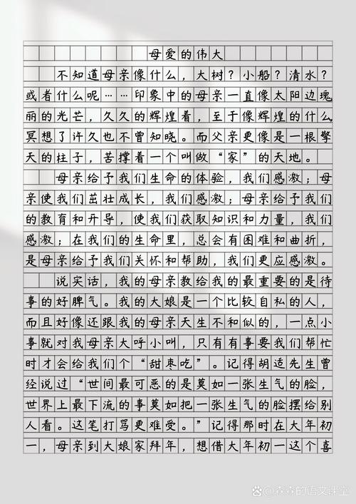 关于母爱的中考作文