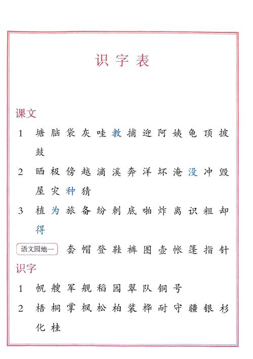 小学语文二年级上册字