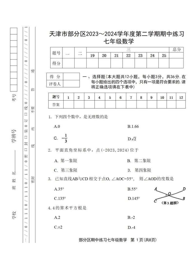 七年级下册期中测试卷重点难点有哪些？