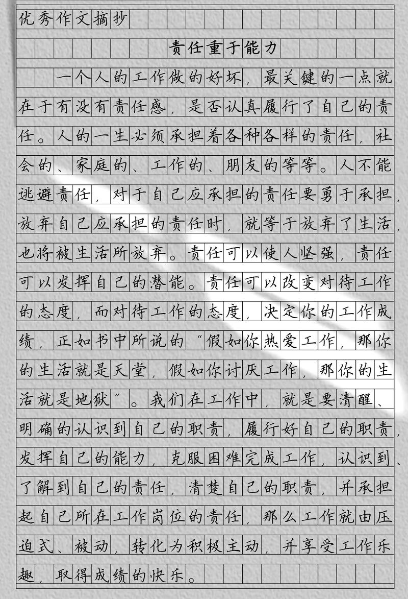 以责任为主题的作文
