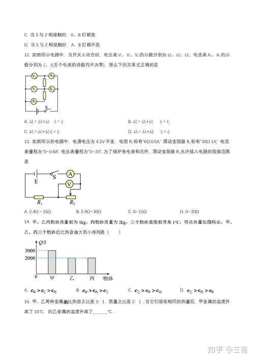 九年级上册物理测试题有哪些重点难点？