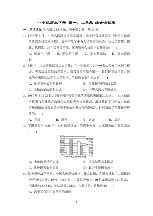 八年级历史单元测重点难点有哪些？