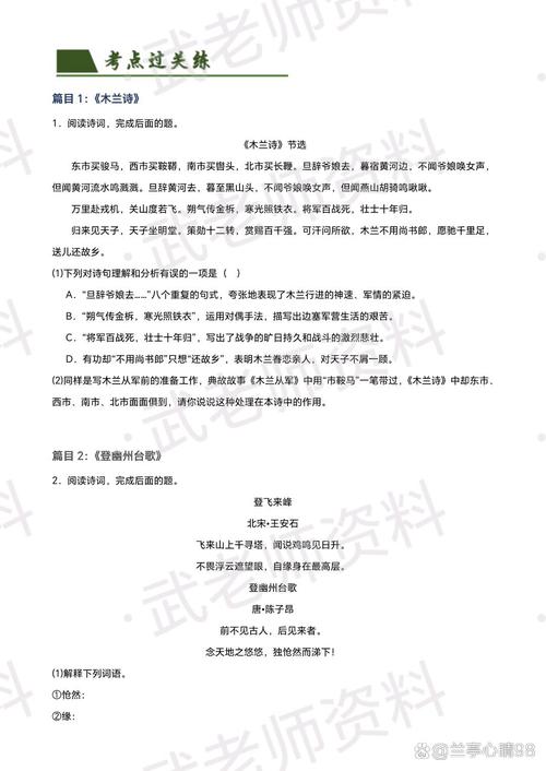 语文版中考古诗文复习