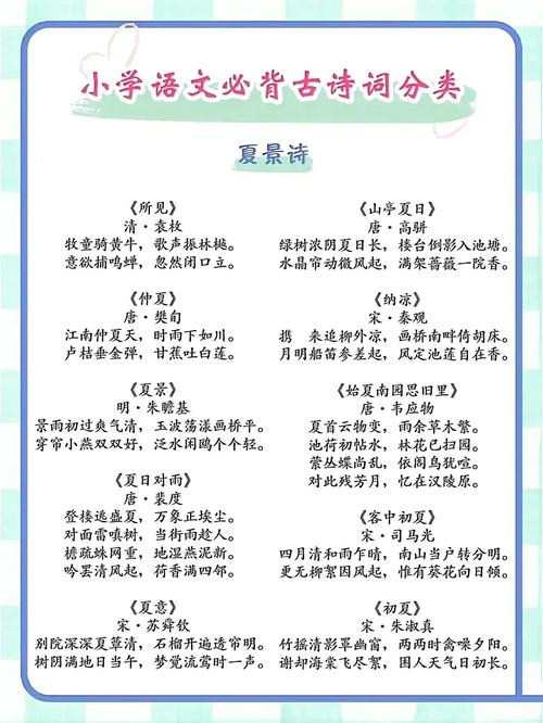 春夏秋冬古诗词各有哪些经典名篇？