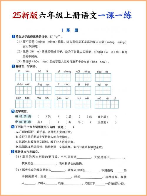 六年级语文配套练习册如何高效使用？
