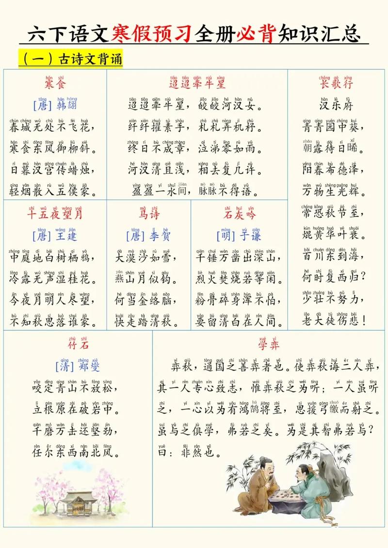 六年级下册重点 语文