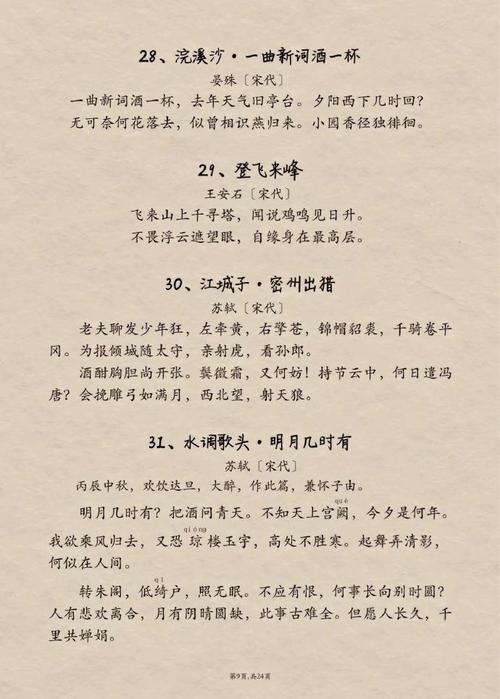 苏教版高中古诗词有哪些必背篇目？