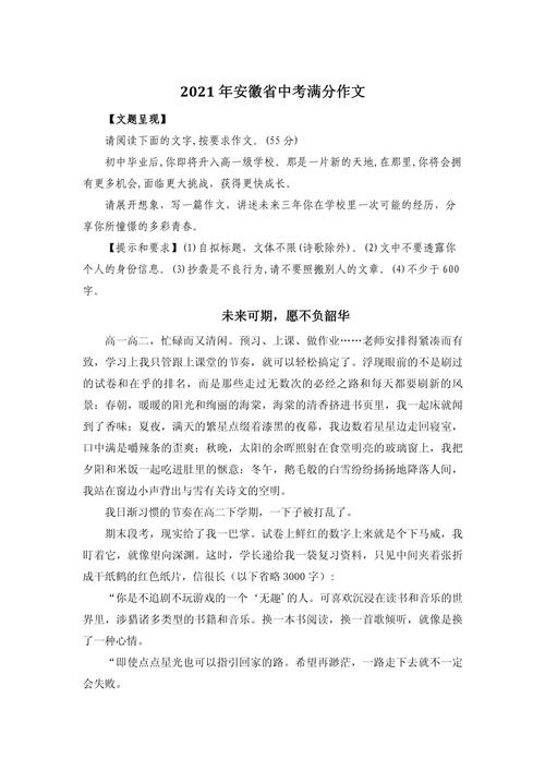 安徽历年语文作文